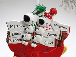 Personalized Ornaments of Polar Bear Family