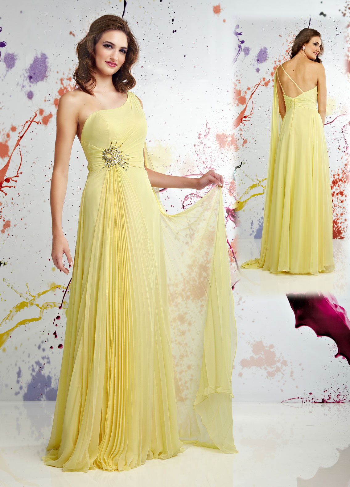 Yellow special occasion dresses