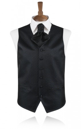 Black with Blue Glitter Dots Waistcoat Black with Blue Glitter Dots Waistcoat