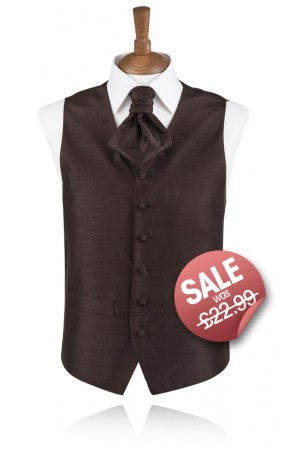 Chocolate Brown Poly Dupion Waistcoat