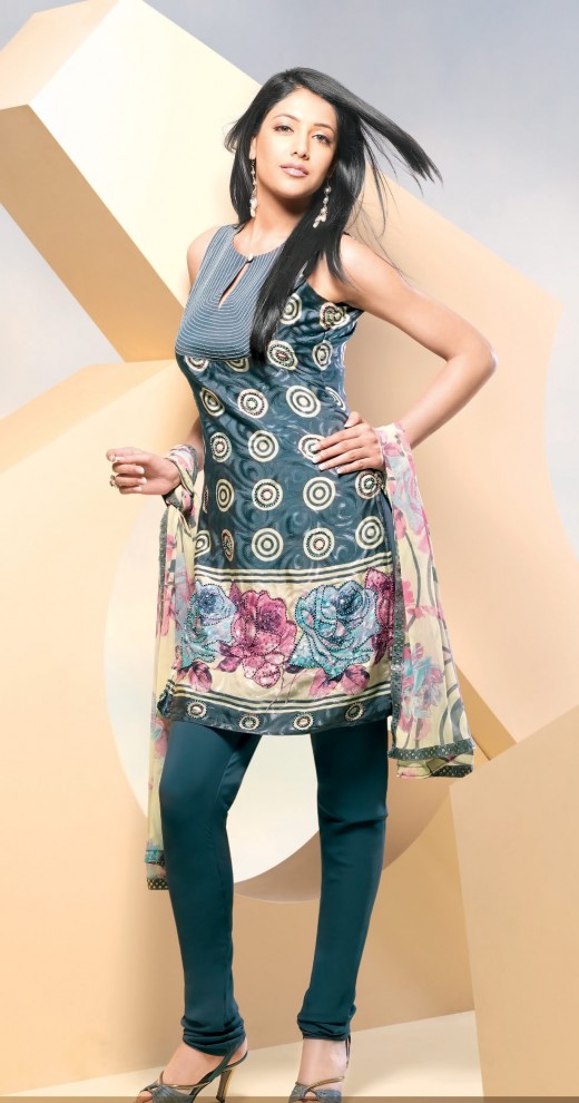 Faux Crepe Kurti Fashion