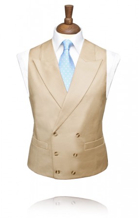 Gold Buff Traditional Double Breasted Morning Suit Waistcoat