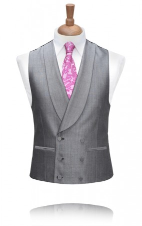 Grey Double Breasted Morning Suit Waistcoat