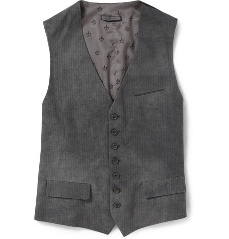 Herringbone Cotton-Blend Waistcoat Herringbone Cotton-Blend Waistcoat