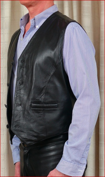 Men leather waistcoat border