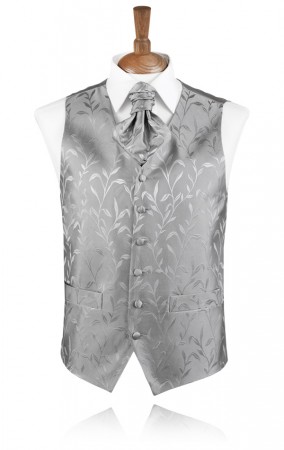 Silver Silk Leaf Waistcoat