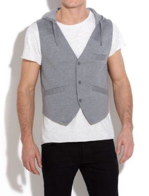 hooded jersey waistcoat