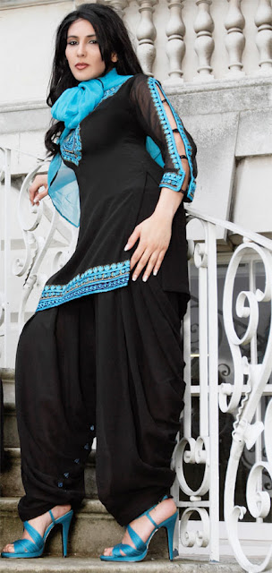 Black Punjabi Patiala Salwar Kameez