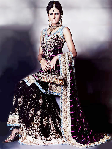 Black Sharara - Pakistani Bridal Dress 2010