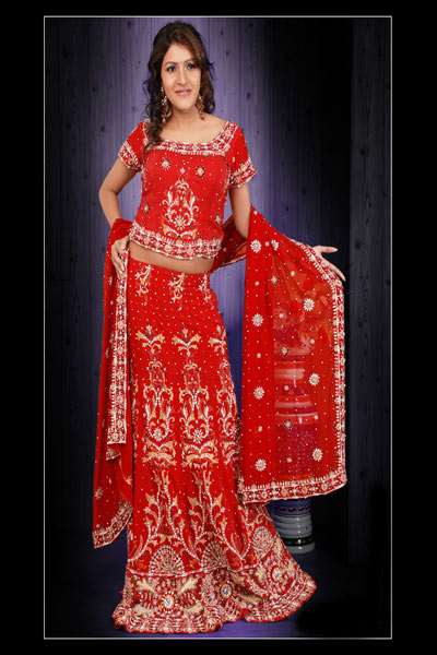 Bright Red Lehenga Choli