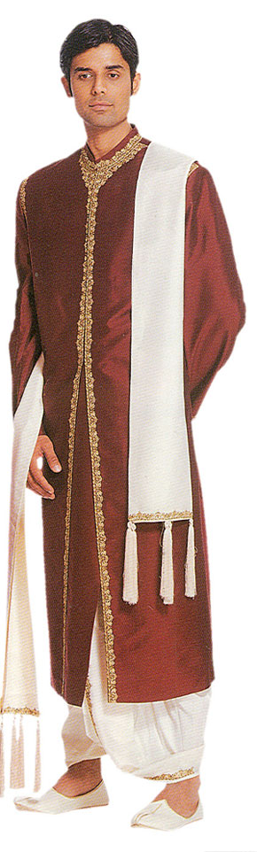 Silk Sherwani with Pintex on the front Silk Sherwani with Pintex on the front
