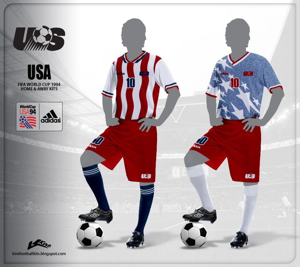 USA Home and Away Kits World Cup 1994
