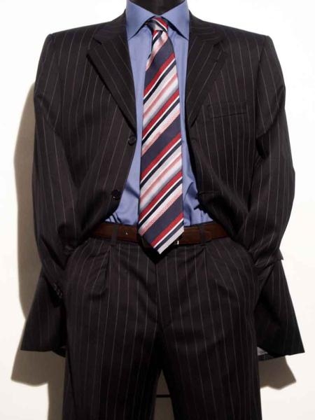 Vinici Mens Black Pinstripe Fashion Suits Vinici Mens Black Pinstripe Fashion Suits