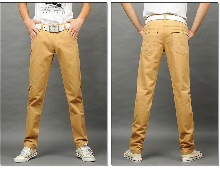 Wholesale 2012 new style 100 cotton cargo pants men yellow