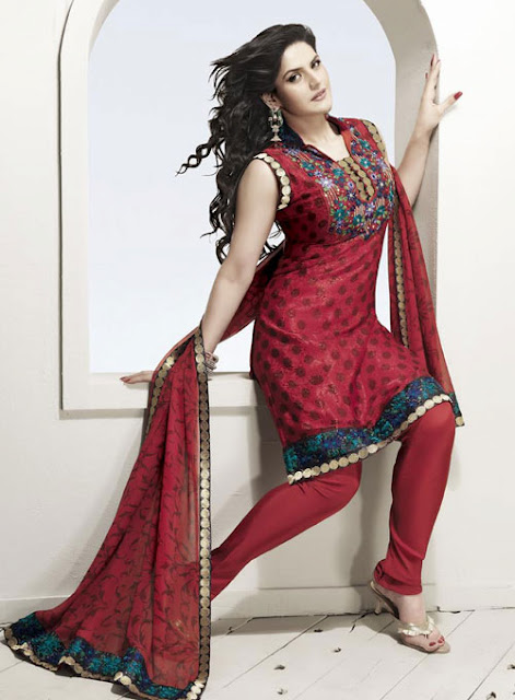 red salwar kameez