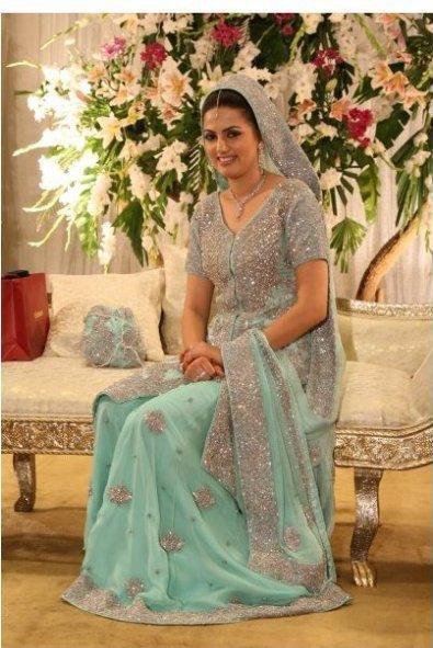 sky blue sharara wid open shirt