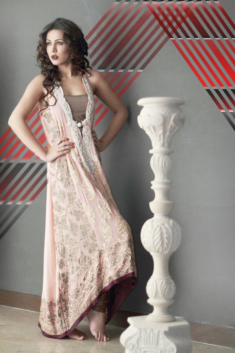 Sleeveless long shirt pajama dress designs for eid