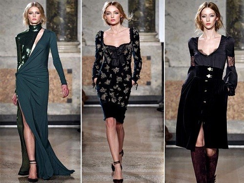 Milan Fashion Week 2012 Spring Summer, Long and body fitted dress in dark color.