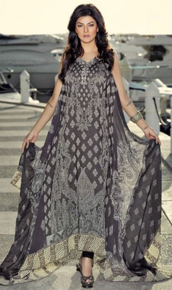 Latest Stylish Crescent Lawn Collection 2012