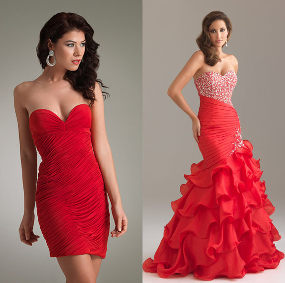 Red Strapless Sweetheart Cocktail Dresses 2012