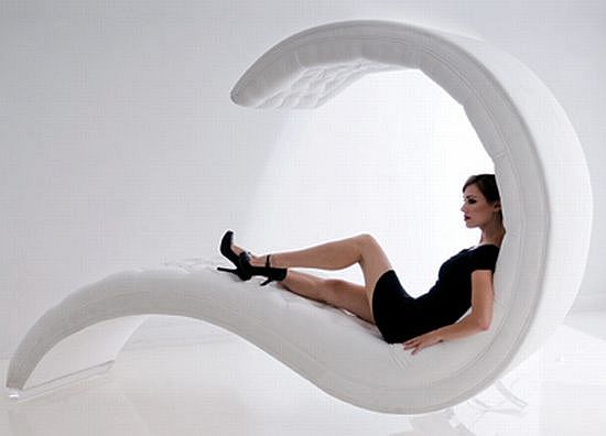 Unique Futuristic Bedroom Furniture with White Color Concept