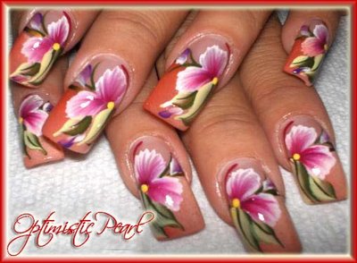 flower nails women art motif
