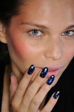 Girl dark blue nail colors