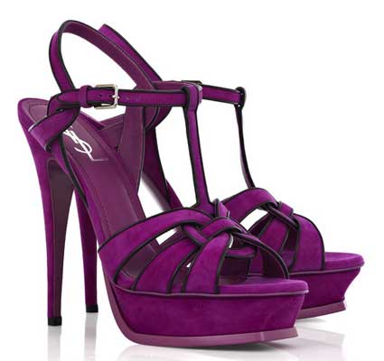 girl high heel purple sandal