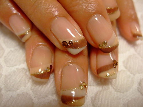glossy women nail art