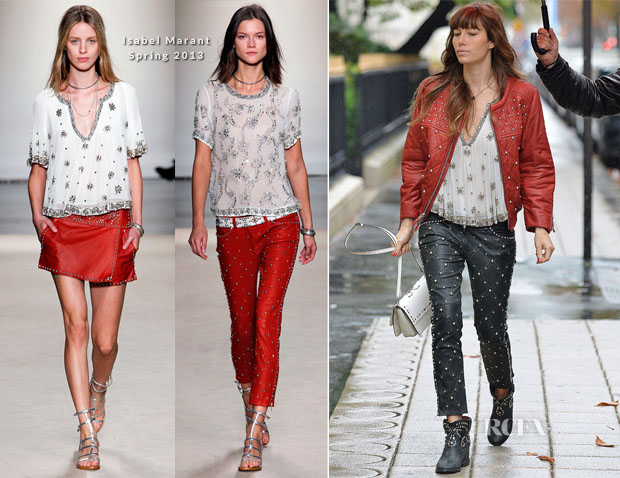 Jessica Biel In Isabel Marant Out In Paris