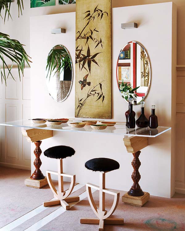 mirrors console table unique design chinoiserie panels stools