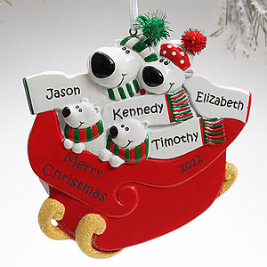 4 Names Personalized Ornaments