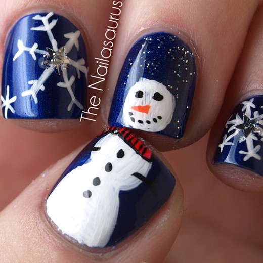 Snowman Nails