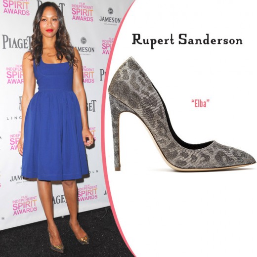 Zoe Saldana wore Rupert Sanderson Elba pumps to the 2013