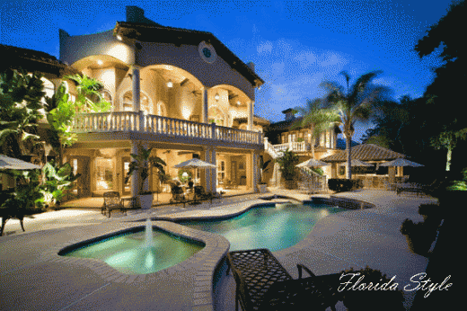Mediterranean Florida Style luxury home plan