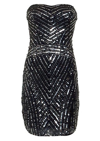 sequined strapless dress