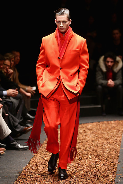 Model walks the runway during the Z Zegna show