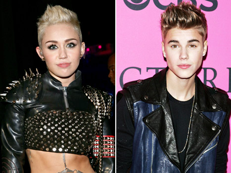Miley Cyrus and Justin Bieber