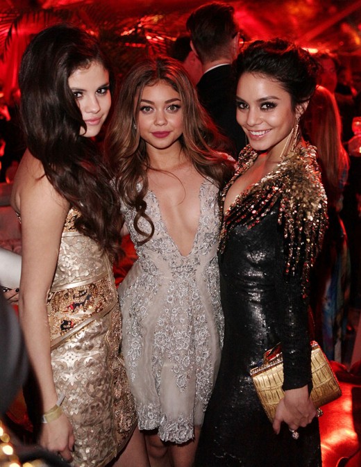 VANESSA HUDGENS, SELENA GOMEZ, SARAH HYLAND and ASHLEY TISDALE at Weistein Company Golden Globes Party