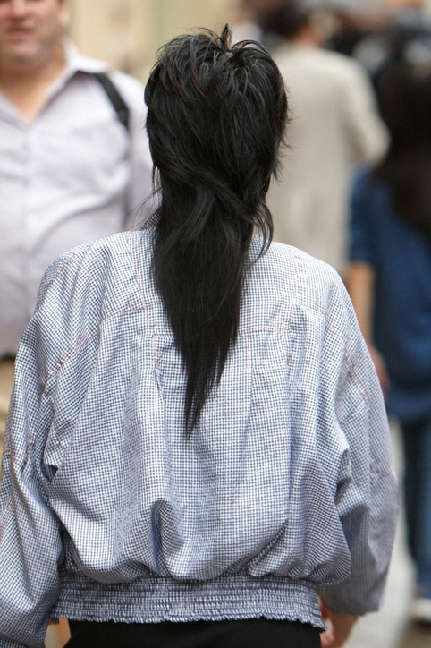 Long Mullet on woman