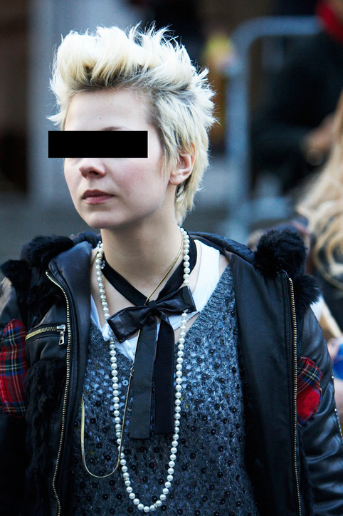 Spiky bleached pixie hairstyle