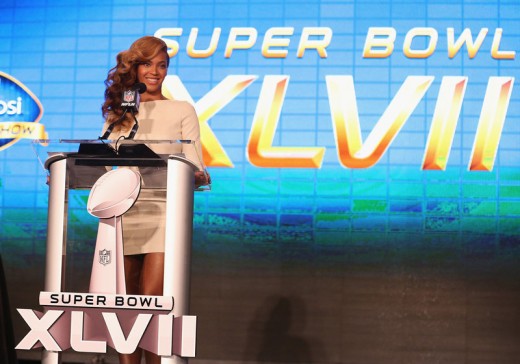 Beyonce speaks at the Pepsi Super Bowl XLVII Halftime Show Press Conference
