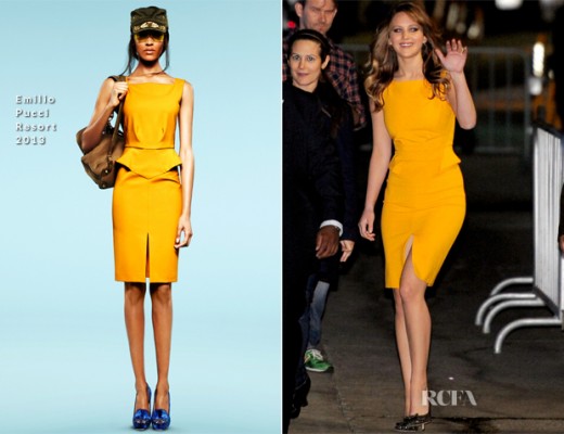 Jennifer Lawrence In Emilio Pucci Jimmy Kimmel Live