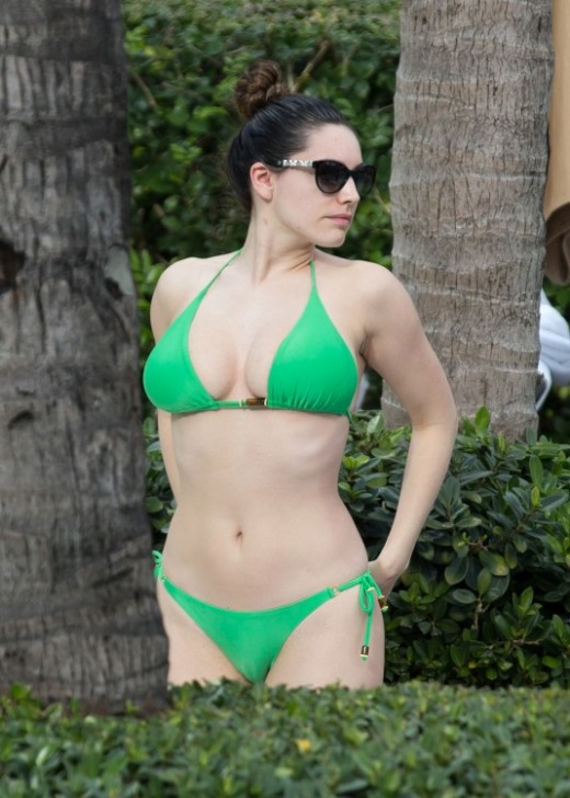 KELLY BROOK in Bikini at a Pool in Miami
