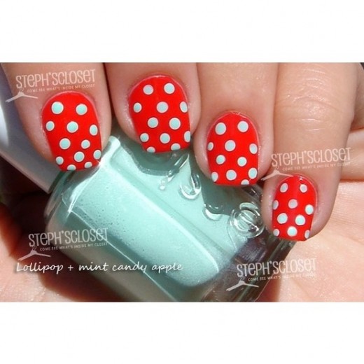 polka dots Nail Design