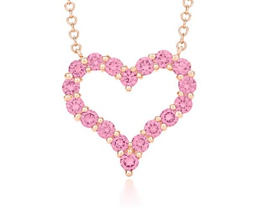 valentines day gift ideas pink heart pendant chain tiffany
