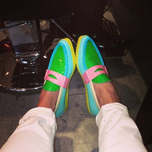Instagram Pitcure Karlie Kloss Denim Collection Ring Shoes