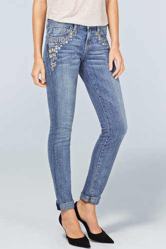 12 Embroidered Pieces Collection 2013 Stylish Jeans Pic