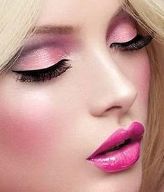Apply Barbie pink Eye Make-Up for Blondes