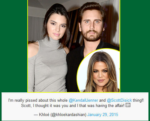 Khloe tweet over Kendall & Scott Disick Sex Rumors